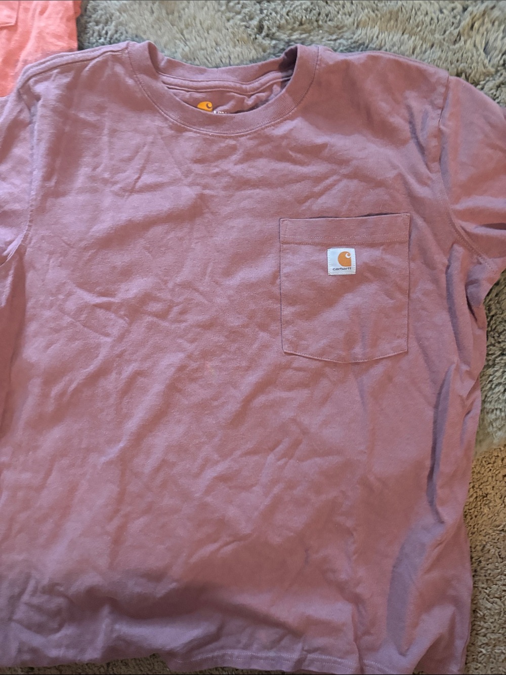 Carhartt Short-Sleeve Pocket Tees in Coral and Dusty Rose - Picture 4 of 4